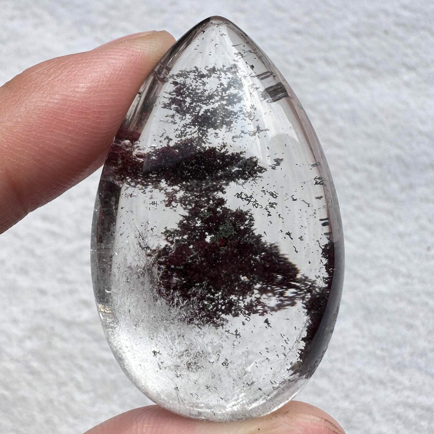 Natural Phantom Quartz Tear Drop Pendant without Hole, Quality Phantom Crystal Pendant including 4 seasons & thousand layers, Polished Garden Quartz