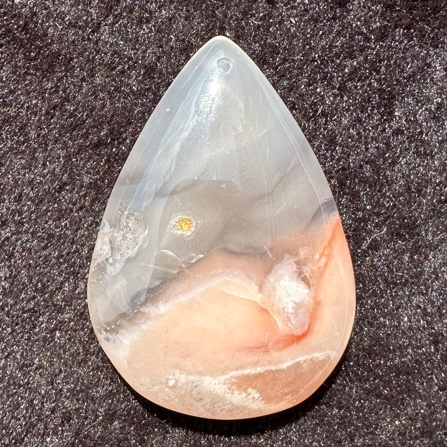 Natural Flower Agate Tear Drop Pendant - Drilled, No Thread; Sakura Agate Teardrop for Jewelry Making, Unique Fashion Accessory