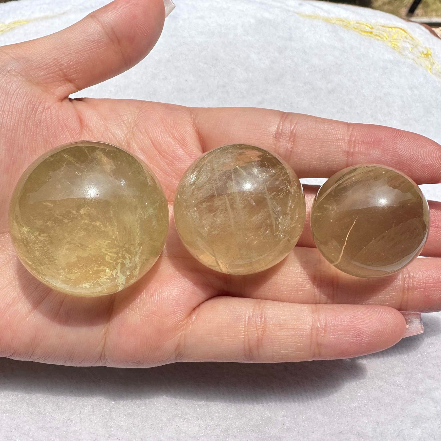 Heat Treated Citrine Crystal Ball; Citrine Mini Sphere