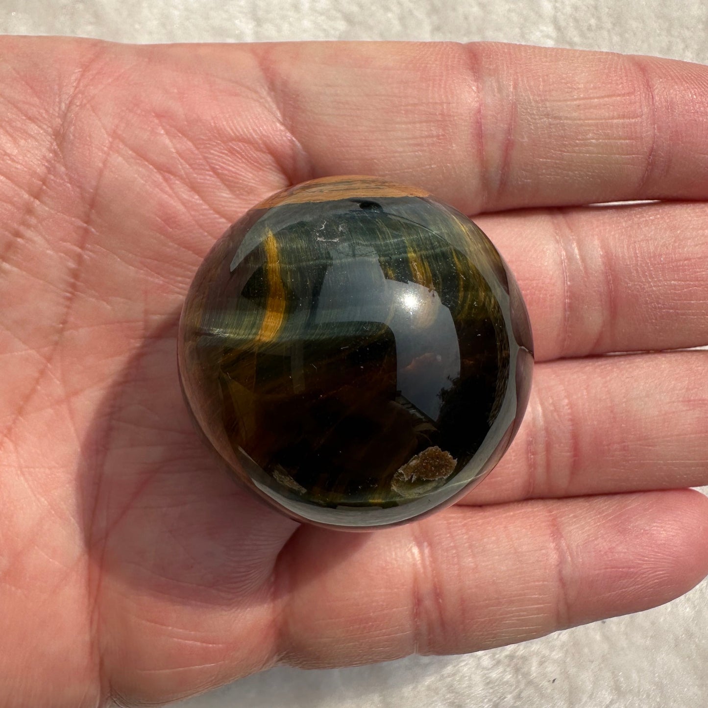 Natural Golden Blue Tiger Eye Crystal Ball, Multiple Sizes Yellow Blue Tiger Eye Mini Sphere