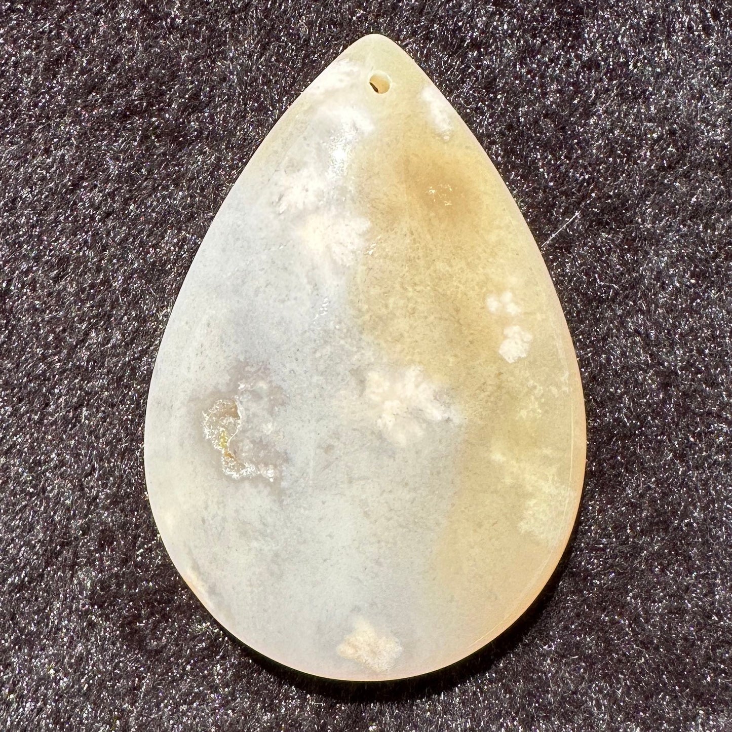 Natural Flower Agate Tear Drop Pendant - Drilled, No Thread; Sakura Agate Teardrop for Jewelry Making, Unique Fashion Accessory