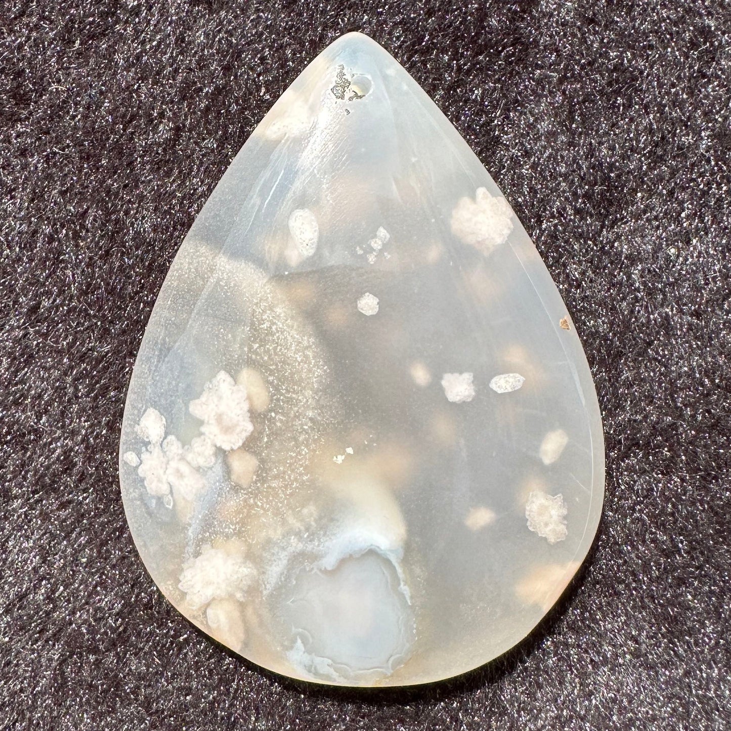 Natural Flower Agate Tear Drop Pendant - Drilled, No Thread; Sakura Agate Teardrop for Jewelry Making, Unique Fashion Accessory