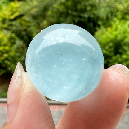 Natural Aquamarine Ball, Aquamarine Mini Ball, Blue Beryl Ball, Crystal Ball