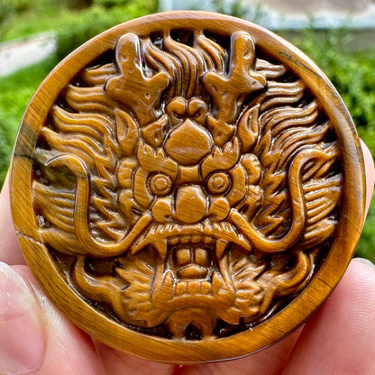 High-quality Tiger's Eye Dragon Carving, 2 Styles Natural Tiger Eye Carving, Dragon Sculpture