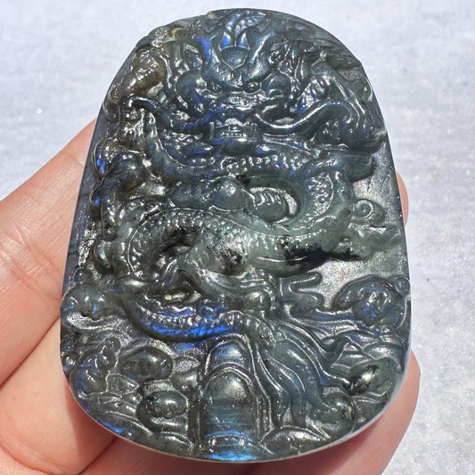 Natural Labradorite Dragon Carvings with Glow, 2 Styles, Labradorite Animal Sculptures, Dragon Sculptures