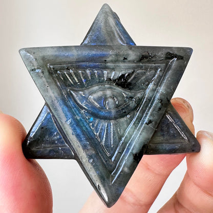 Natural Labradorite Eye of Horus Carvings with Glow, Labradorite Sculptures, Symbol Carving