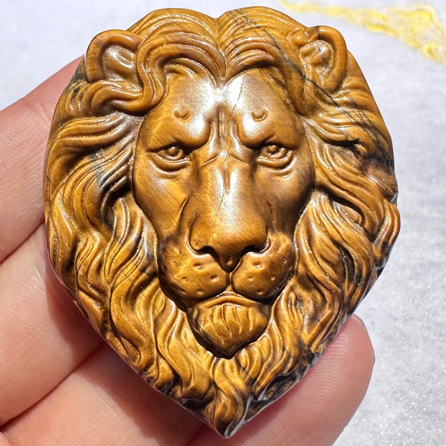 High-quality Tiger's Eye Lion Carving, 2 Styles Natural Tiger Eye Animal Carvings, Lion Sculpture