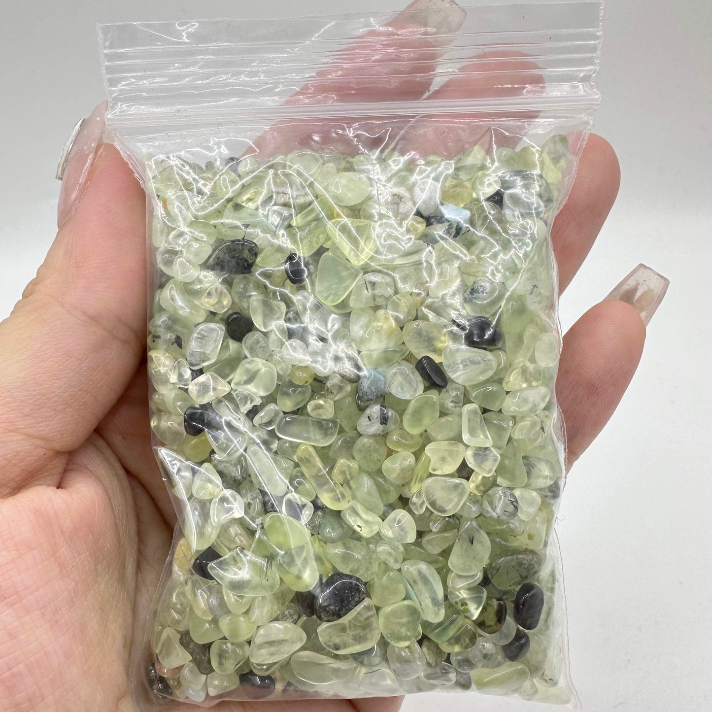Natural Prehnite Crystal Chips, Prehnite Gemstone Chips