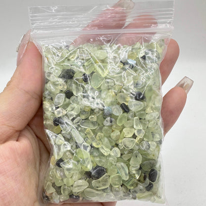 Natural Prehnite Crystal Chips, Prehnite Gemstone Chips