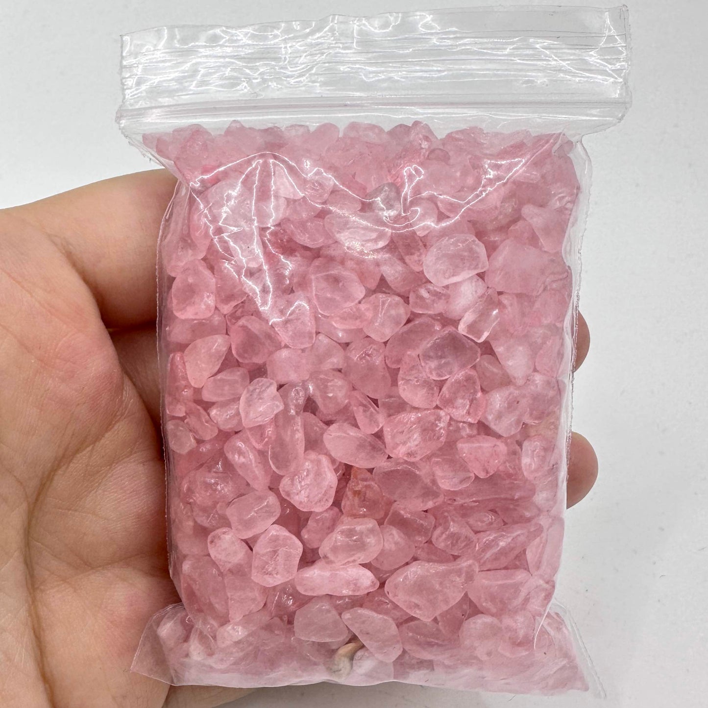 Rose Quartz Chips, Color-Enhanced Rose Quartz Gemstone chips