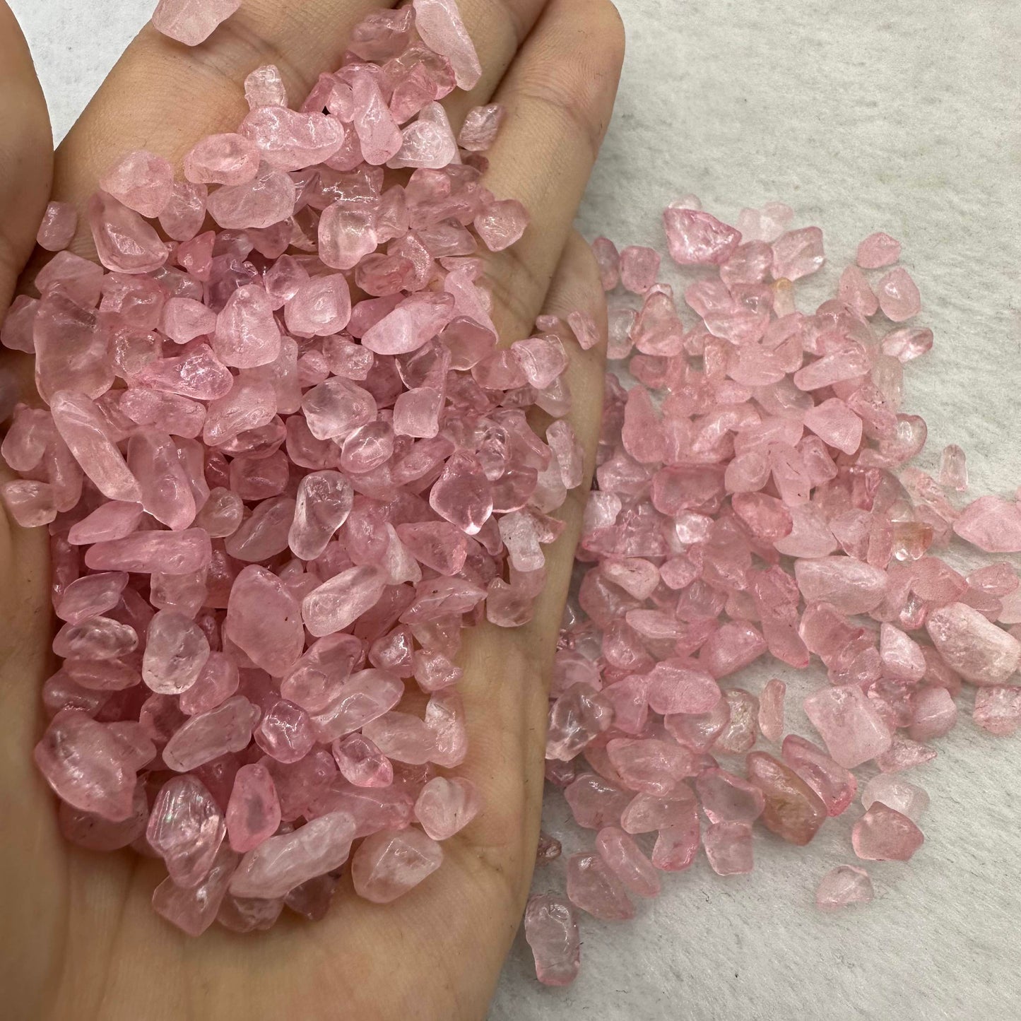 Rose Quartz Chips, Color-Enhanced Rose Quartz Gemstone chips