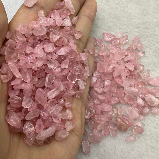 Rose Quartz Chips, Color-Enhanced Rose Quartz Gemstone chips