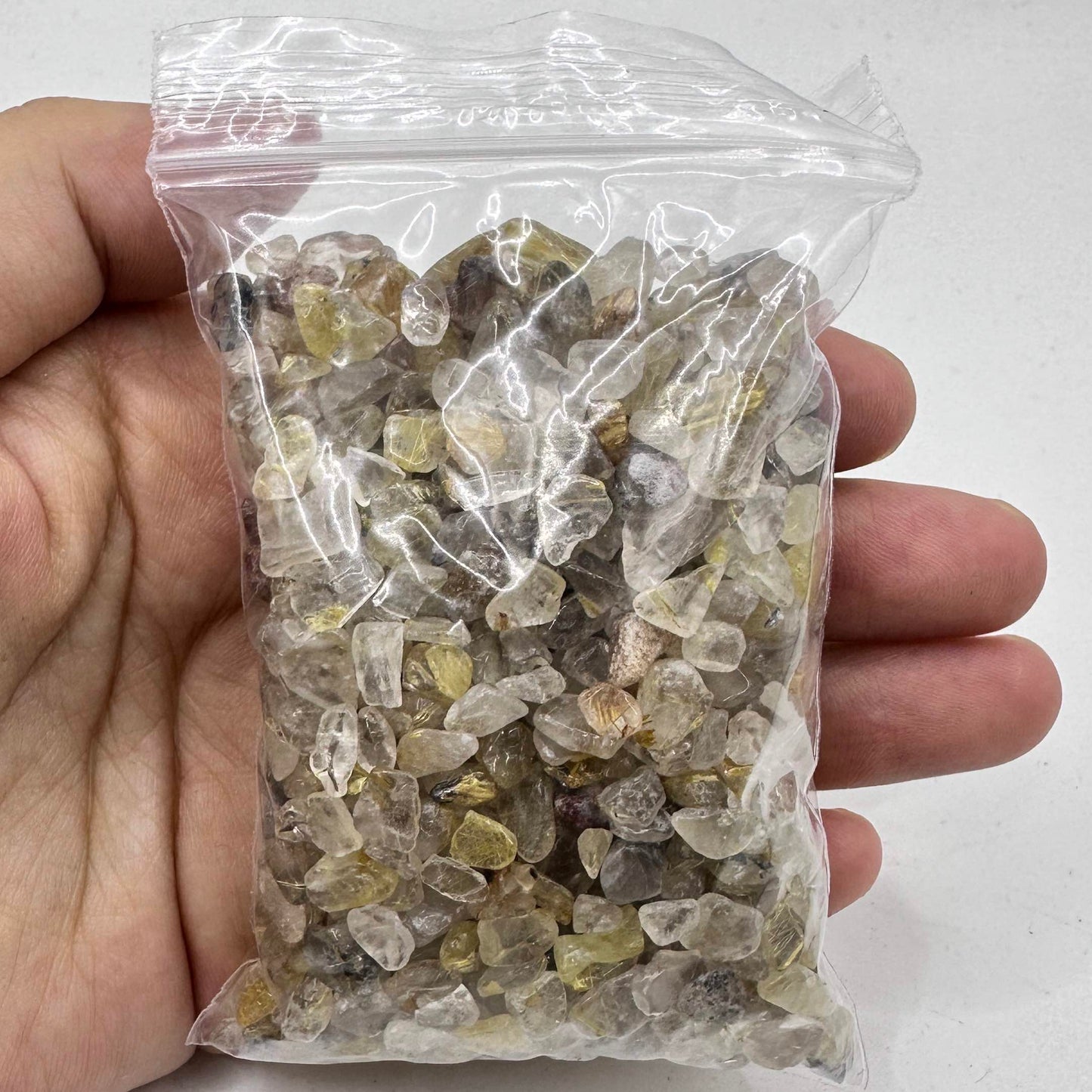 Natural Rutile Quartz Chips, Gemstone chips