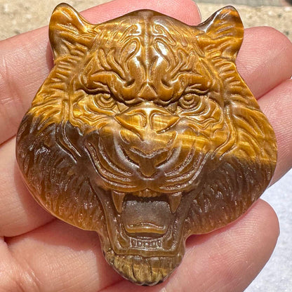 High-quality Tiger's Eye Tiger Carving, Natural Tiger Eye Animal Carving, Tiger Sculpture