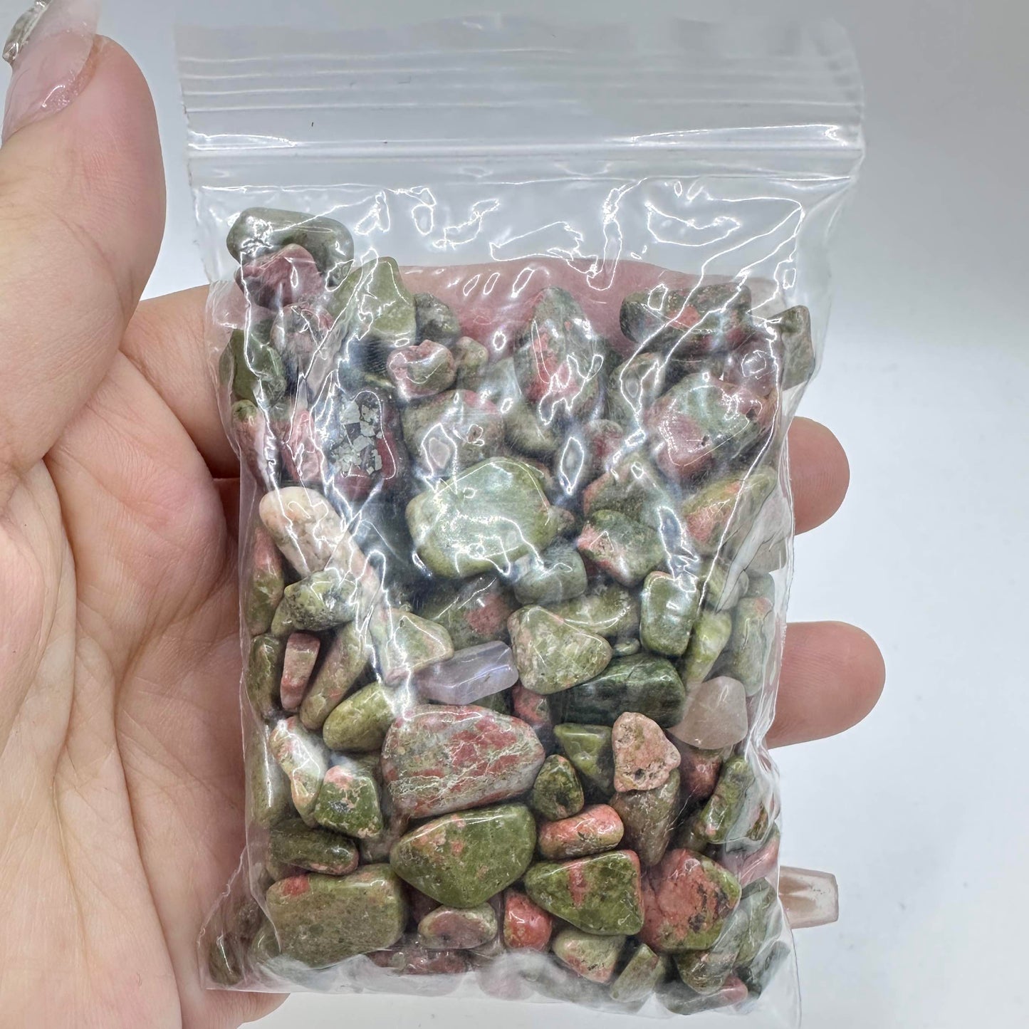 Natural Unakite Crystal Chips, Unakite Gemstone Chips