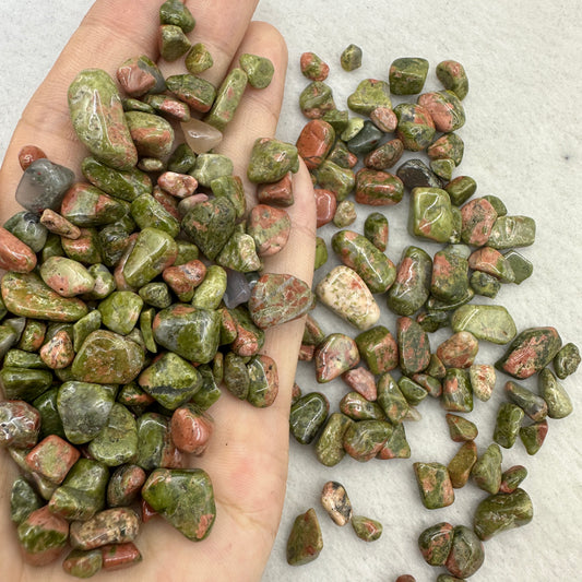 Natural Unakite Crystal Chips, Unakite Gemstone Chips