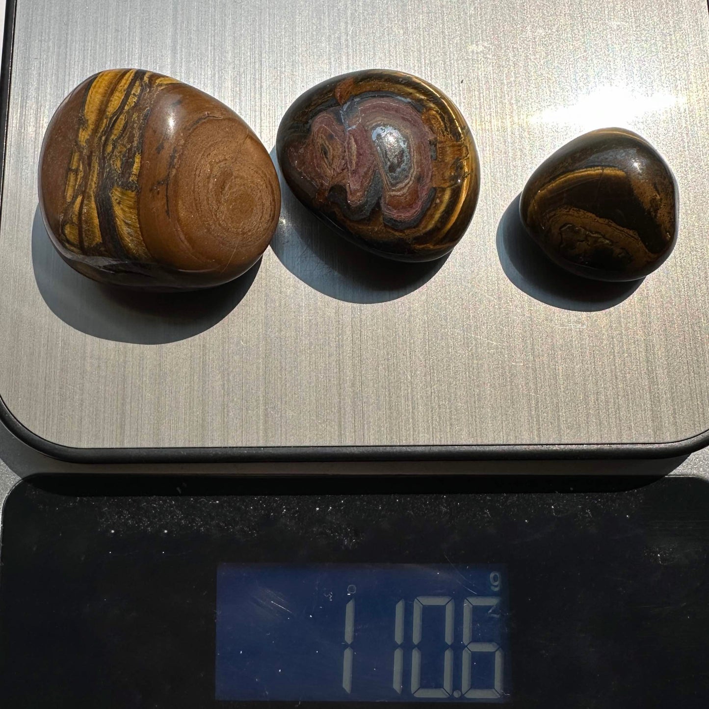 Nature Tiger Eye Tumble Stones; Tiger's Eye Gemstone Nuggets, Semi-Polished Tiger Eye Stone