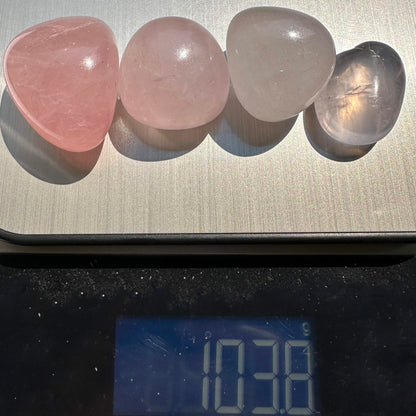 Nature Rose Quartz Tumble Stones; Pink Quartz Gemstone Nuggets, Semi-Polished Love Stone