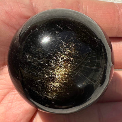 Need Set - Natural Golden Obsidian Sphere, Shimmering Gold Obsidian Gemstone Sphere