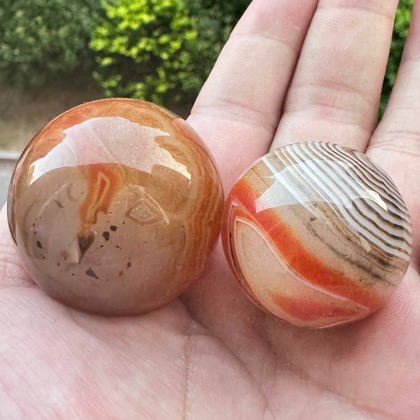 Nature Sardonyx Mini Sphere, Sardonyx Silk Agate Orbs, Banded Agate Pocket Stone