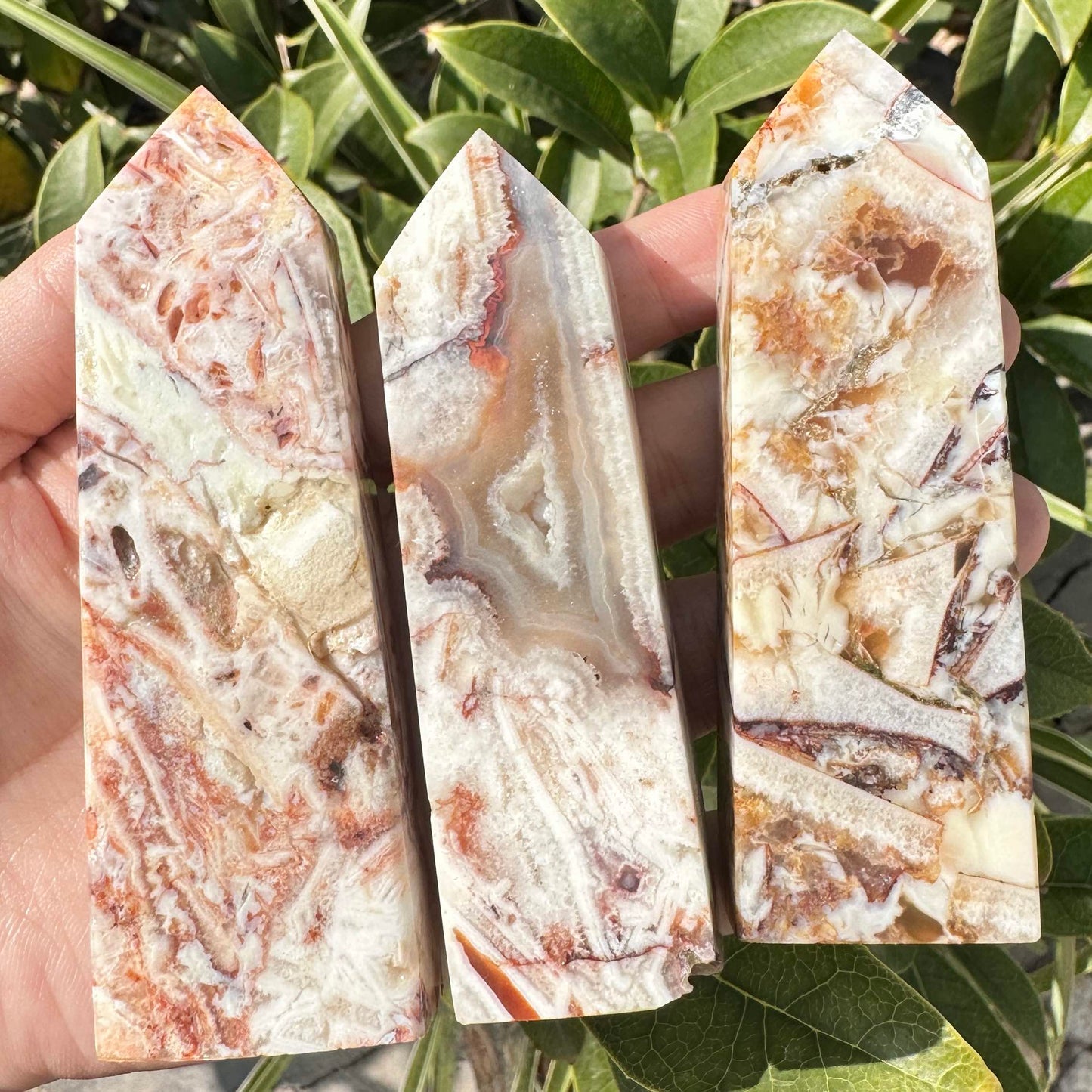 Natural Crazy Lace Agate Crystal Point, Mexican Agate Tower, Happy Lace Agate Gemstone Obelisk