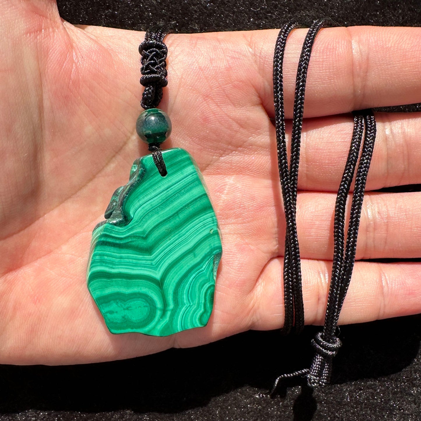 Natural Malachite Slice Pendant, Malachite Jewelry, Gemstone Pendant, Stylish Necklace Accessory