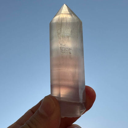 Natural Lavender Fluorite Crystal Point, 4-9cm/1.57-3.54in Tall Lavender Fluorite Tower, Fluorite Healing Wand