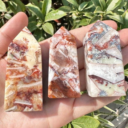 Natural Crazy Lace Agate Crystal Point, Mexican Agate Tower, Happy Lace Agate Gemstone Obelisk