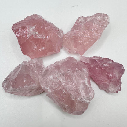 Nature Rose Quartz Raw Stone, Genuine Pink Quartz Crystal Chunks