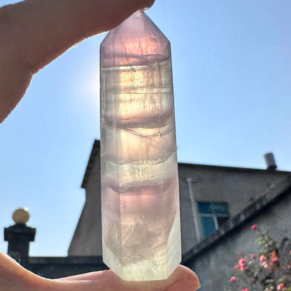 Natural Lavender Fluorite Crystal Point, 4-9cm/1.57-3.54in Tall Lavender Fluorite Tower, Fluorite Healing Wand