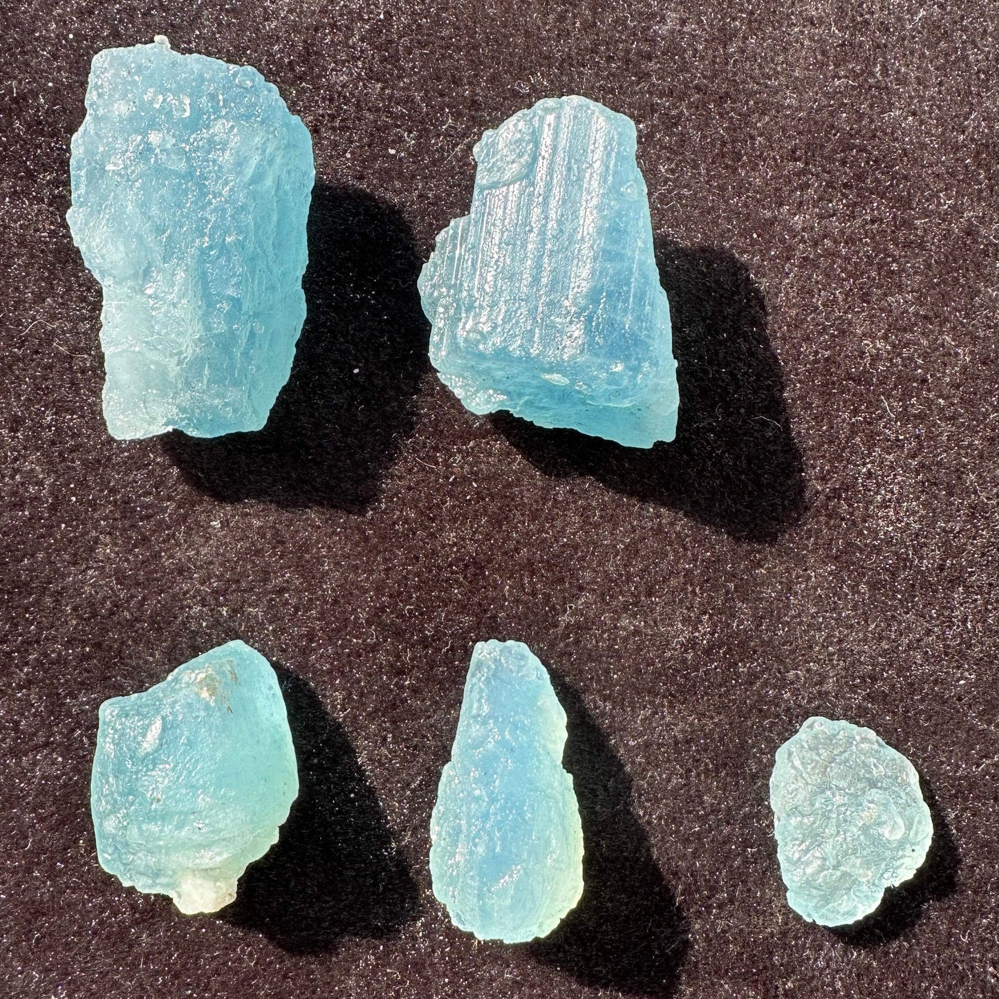 Nature Aquamarine Raw Stone With Protective Gel Coat, Aquamarine Specimen