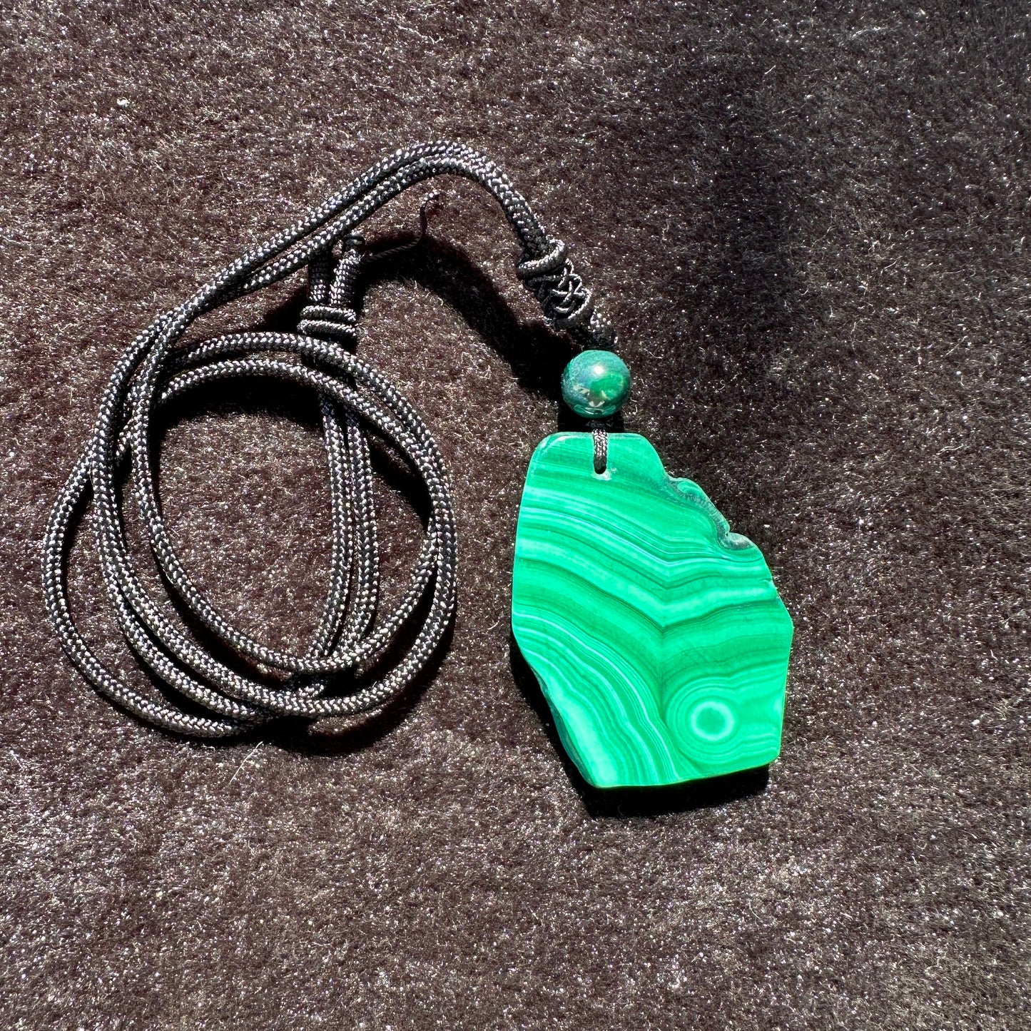 Natural Malachite Slice Pendant, Malachite Jewelry, Gemstone Pendant, Stylish Necklace Accessory