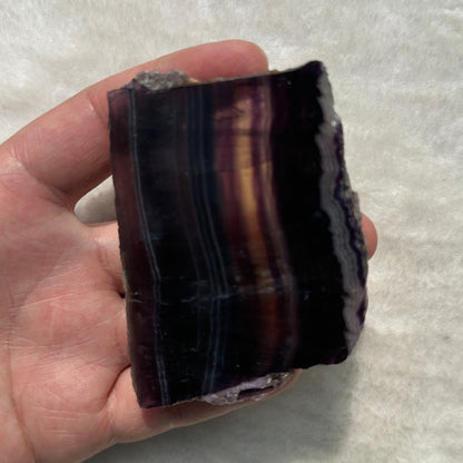 Natural Colorful Fluorite Slice, Polished Rainbow Fluorite Specimen