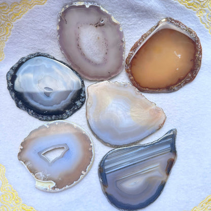 Natural Agate Slices in Different Sizes, Polished Agate Slabs, Agate Crystal Plates