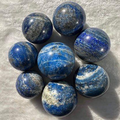 Nature Lapis Lazuli Mini Sphere, Multiple Sizes Lapis Lazuli balls, Royal Blue Gemstone Sphere