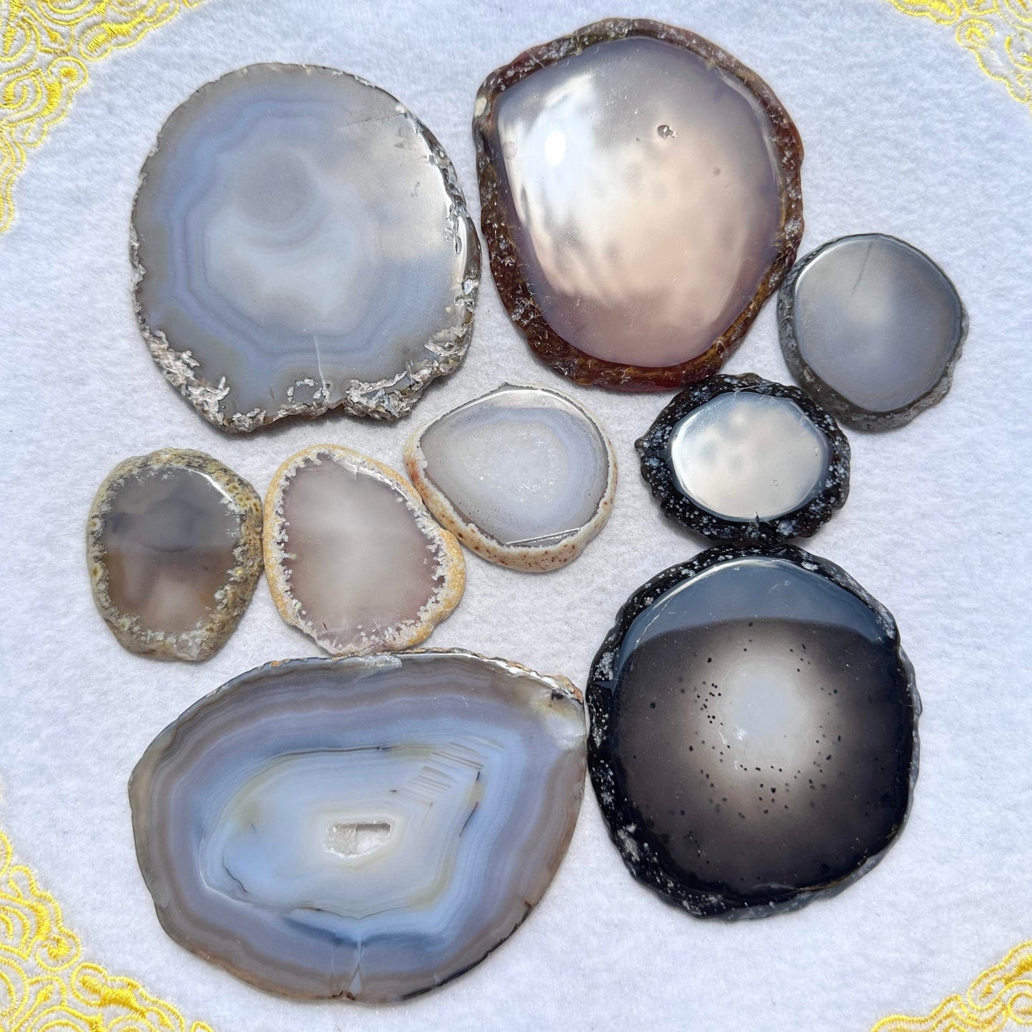 Natural Agate Slices in Different Sizes, Polished Agate Slabs, Agate Crystal Plates