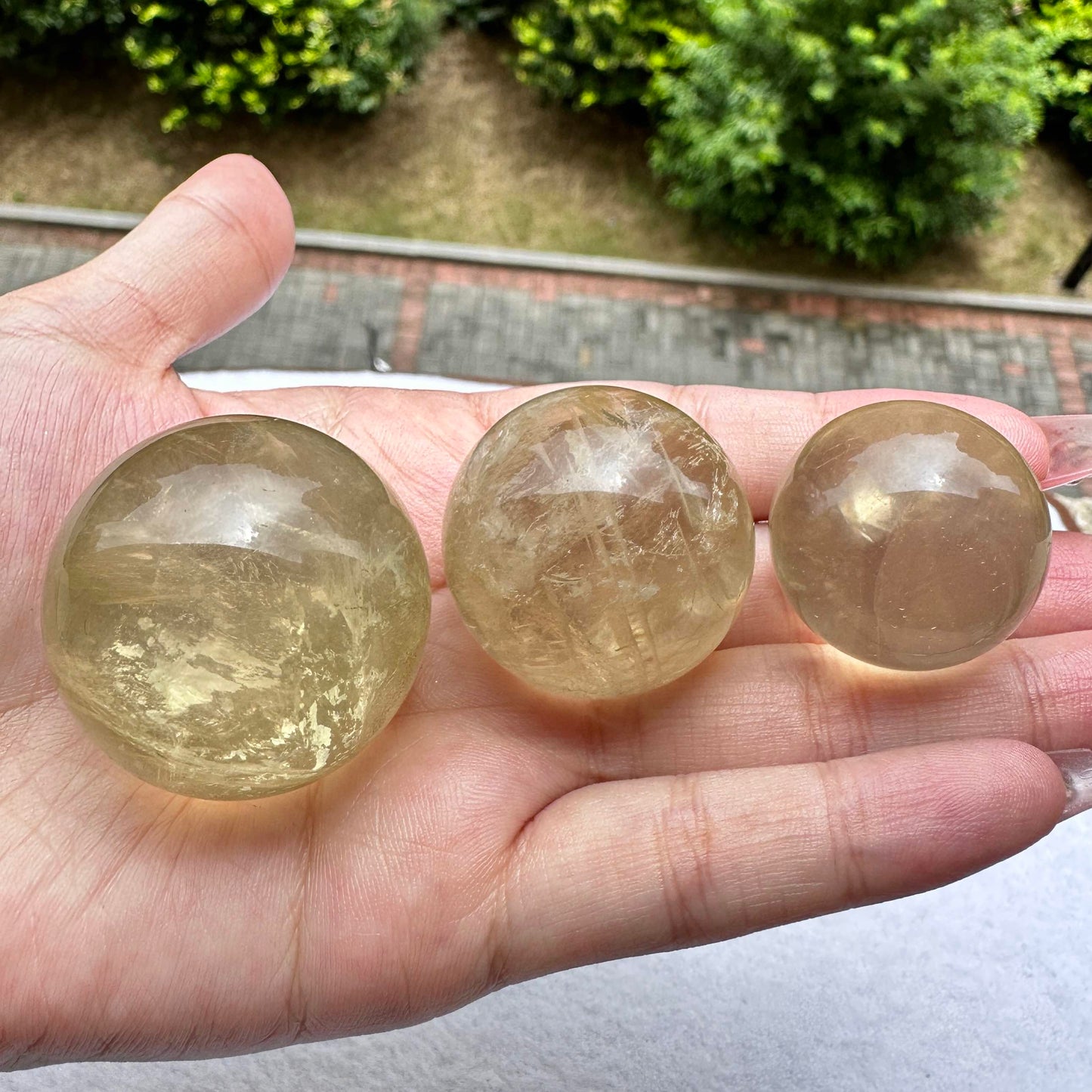 Heat Treated Citrine Crystal Ball; Citrine Mini Sphere