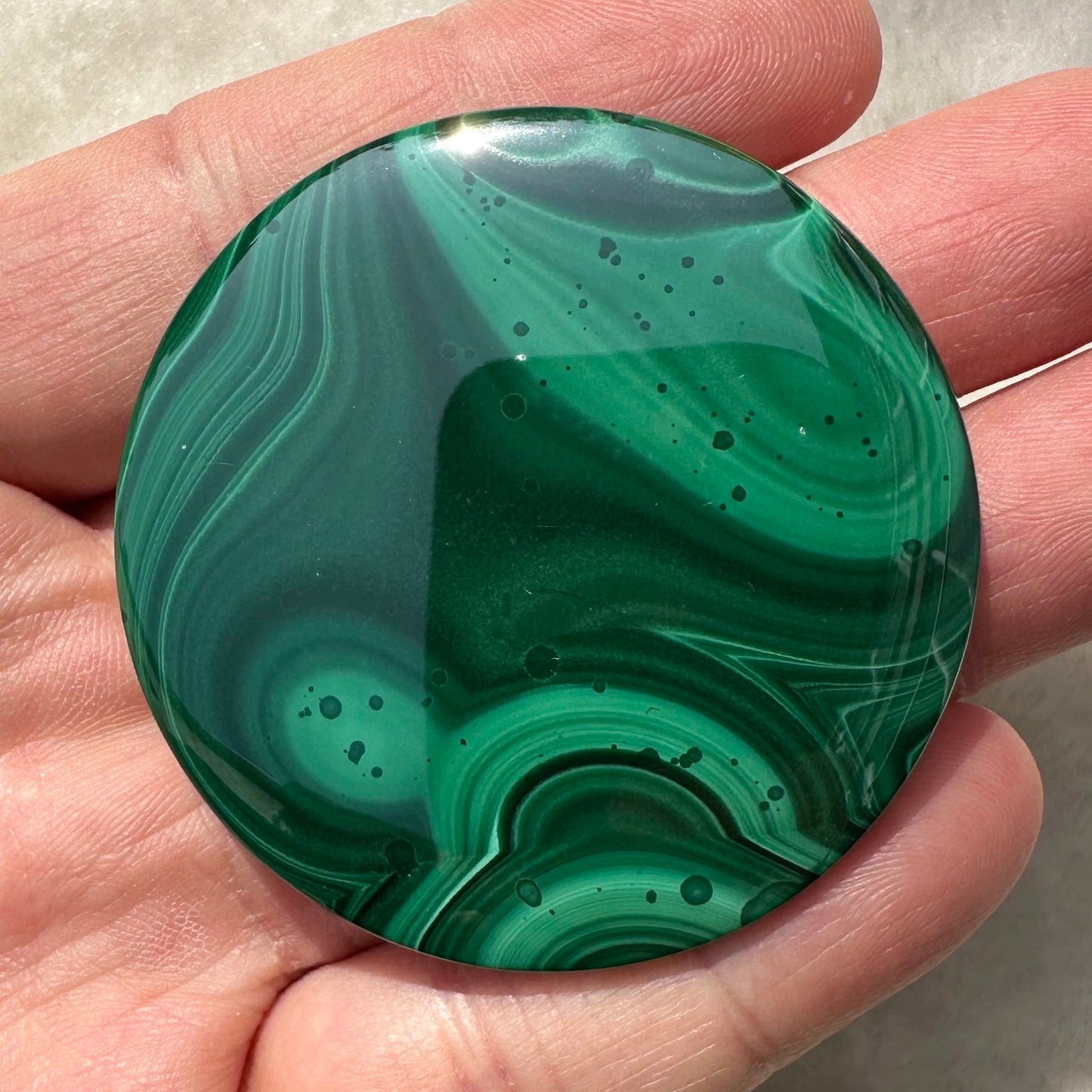 Natural Malachite Polished Round Disk, 2 sizes High Quality Malachite Crystal Disk