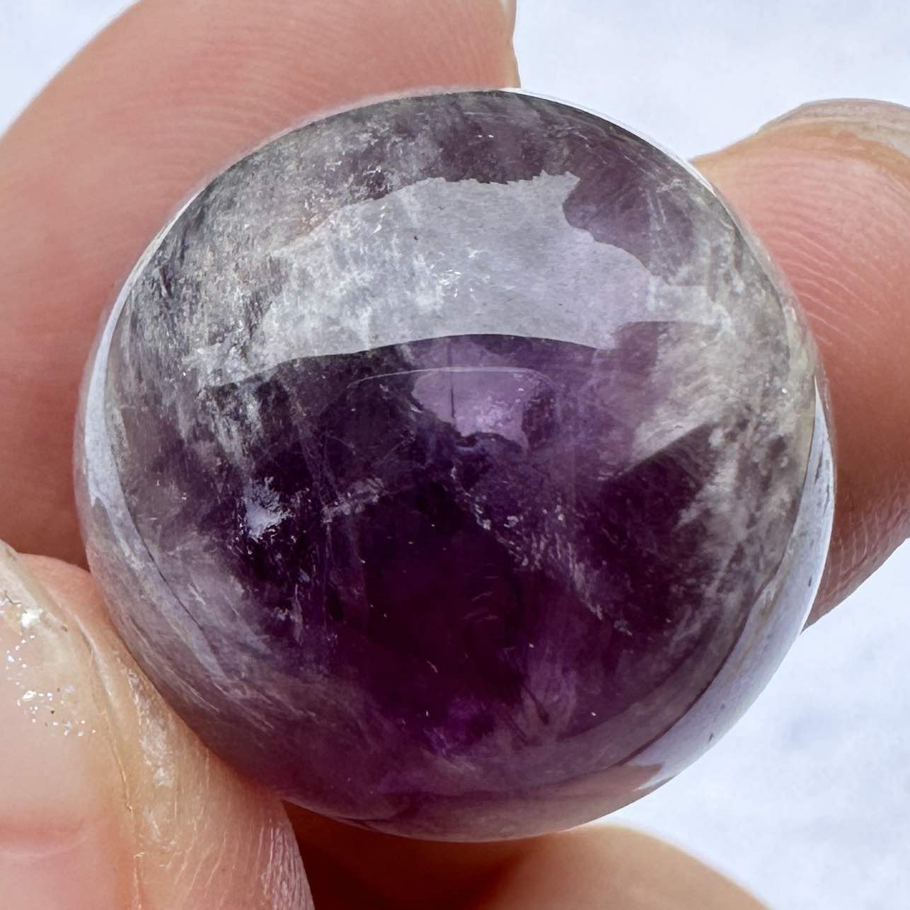 Natural Purple Garden Quartz Crystal Ball, Rare Amethyst Garden Quartz Mini Sphere, Lavender Garden Quartz