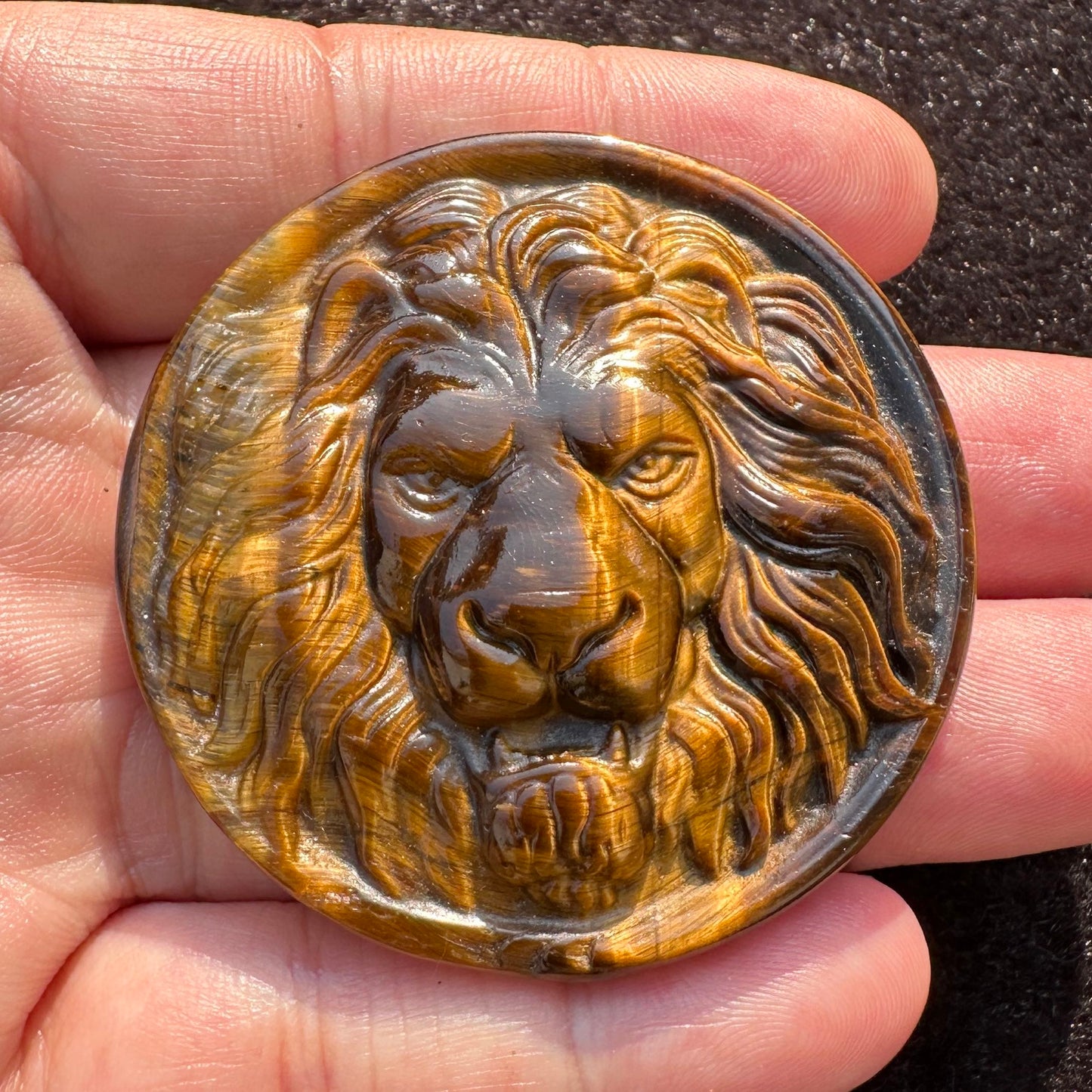 High-quality Tiger's Eye Lion Carving, 2 Styles Natural Tiger Eye Animal Carvings, Lion Sculpture