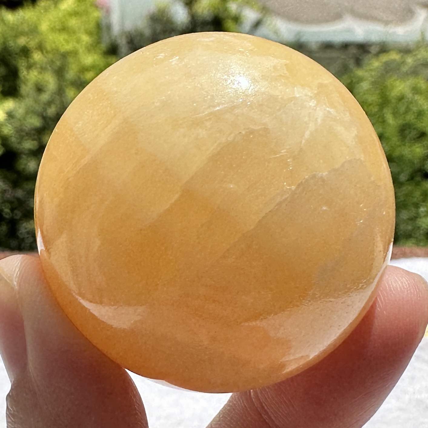 Natural Honey Calcite Mini Sphere, 3.5-4cm/1.38-1.57in Yellow Calcite Crystal Ball, Small Orb, Crystal Sphere