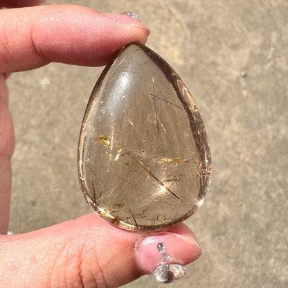 Golden Hair Quartz Tear Drops - Various Grades and Sizes; Rutile Quartz Crystal Tear Drop Pendant without Hole