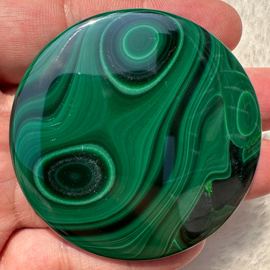 Natural Malachite Polished Round Disk, 2 sizes High Quality Malachite Crystal Disk