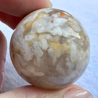 Nature Sakura Flower Agate Mini Sphere, 2.5cm-3cm/0.98in-1.18in; Cherry Blossom Agate Ball,Flower Agate Sphere, Crystal Sphere