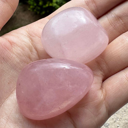 Nature Rose Quartz Tumble Stones; Pink Quartz Gemstone Nuggets, Semi-Polished Love Stone