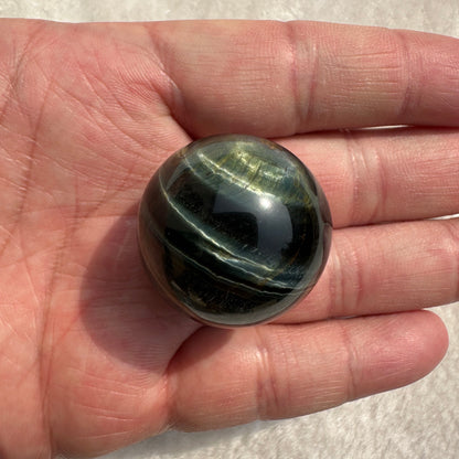 Natural Golden Blue Tiger Eye Crystal Ball, Multiple Sizes Yellow Blue Tiger Eye Mini Sphere
