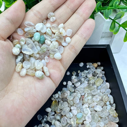 Natural Sakura Flower Agate Crystal Chips, Cherry Blossom Agate Gemstone Chips