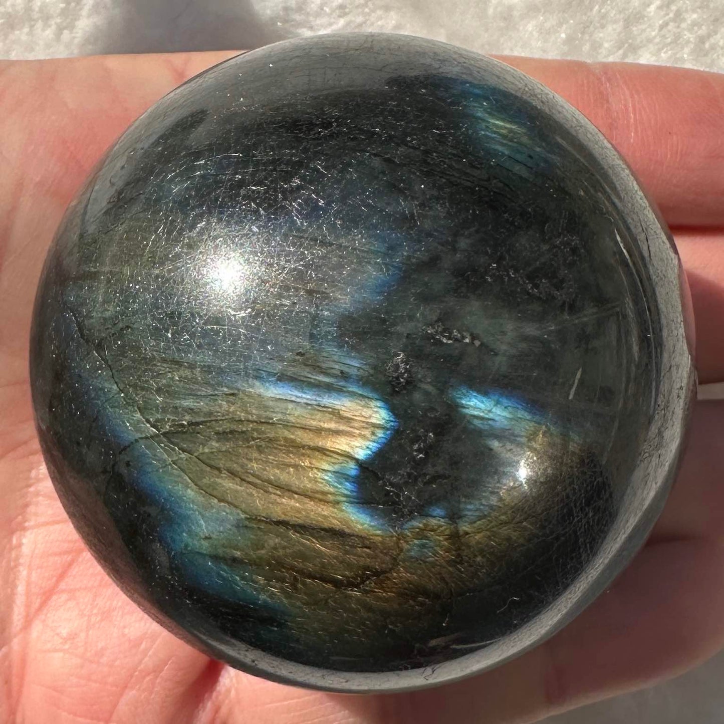 Natural Labradorite Sphere with Glow, Multiple Sizes Mystical Crystal Ball