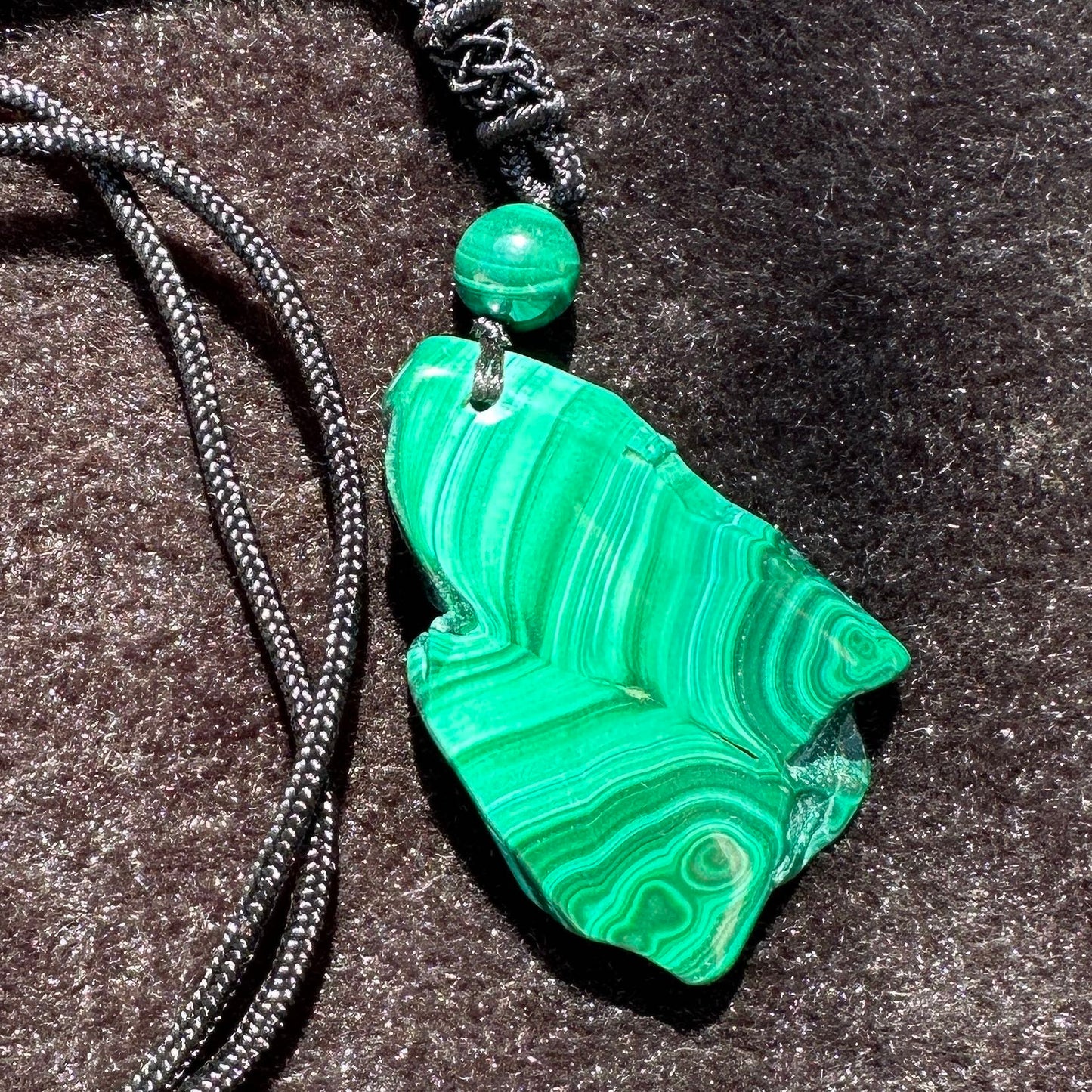 Natural Malachite Slice Pendant, Malachite Jewelry, Gemstone Pendant, Stylish Necklace Accessory