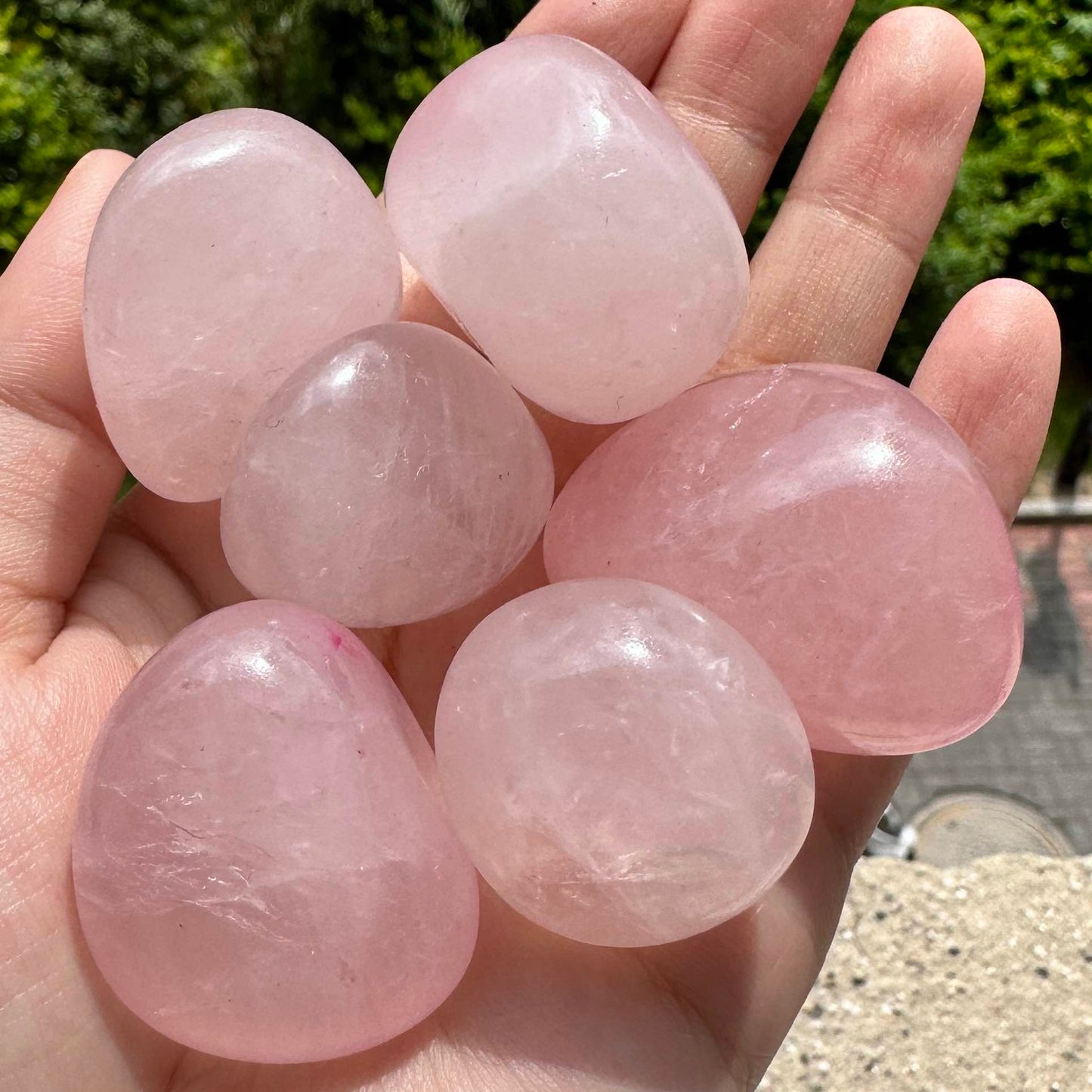 Nature Rose Quartz Tumble Stones; Pink Quartz Gemstone Nuggets, Semi-Polished Love Stone